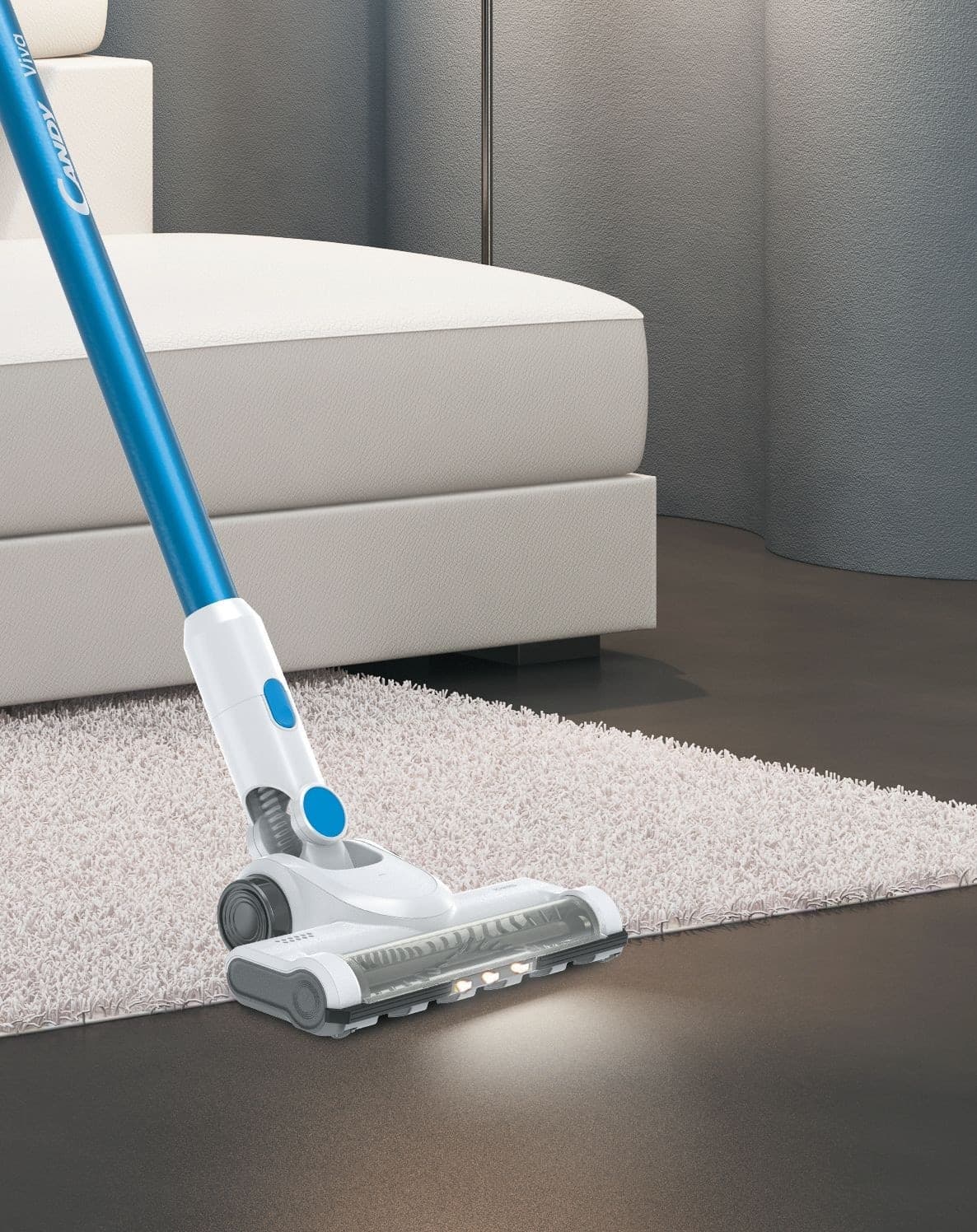 Candy Scopa Elettrica CVIVA20 Ricaricabile Bianco/Blu - 5