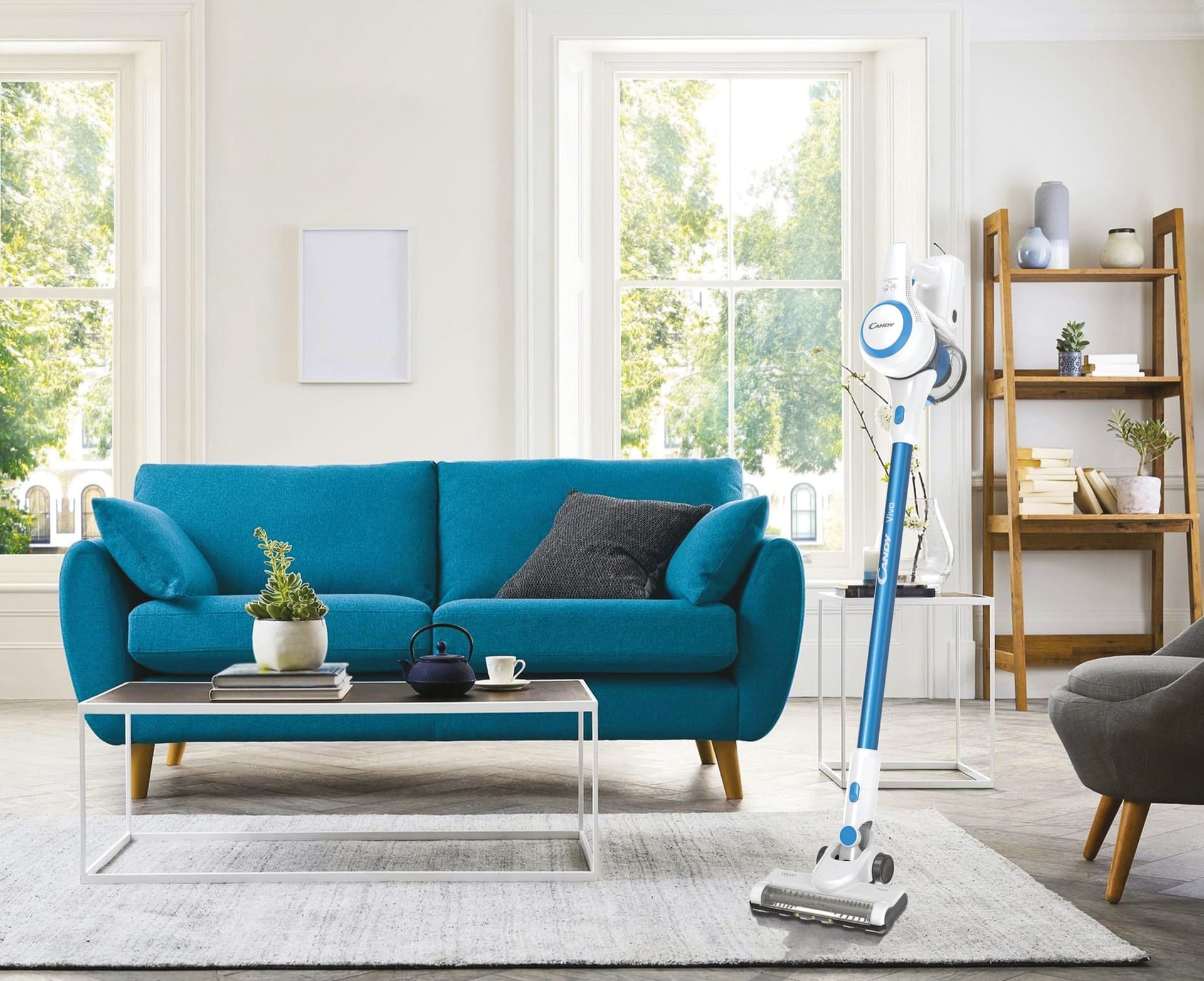 Candy Scopa Elettrica CVIVA20 Ricaricabile Bianco/Blu - 6