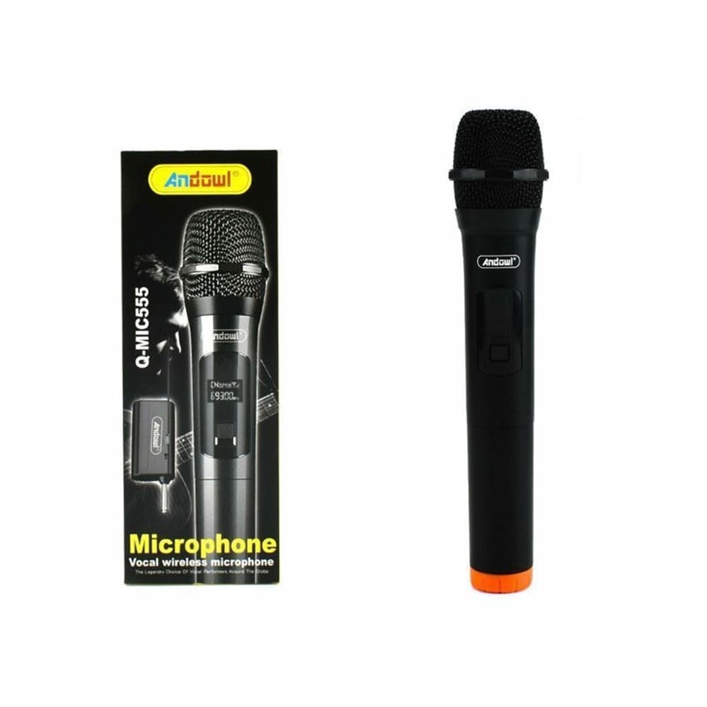 MICROFONO VOCALE KARAOKE PORTATILE RICEVITORE WIRELESS PROFESSIONALE RICARICA USB Q-MIC555 - 7