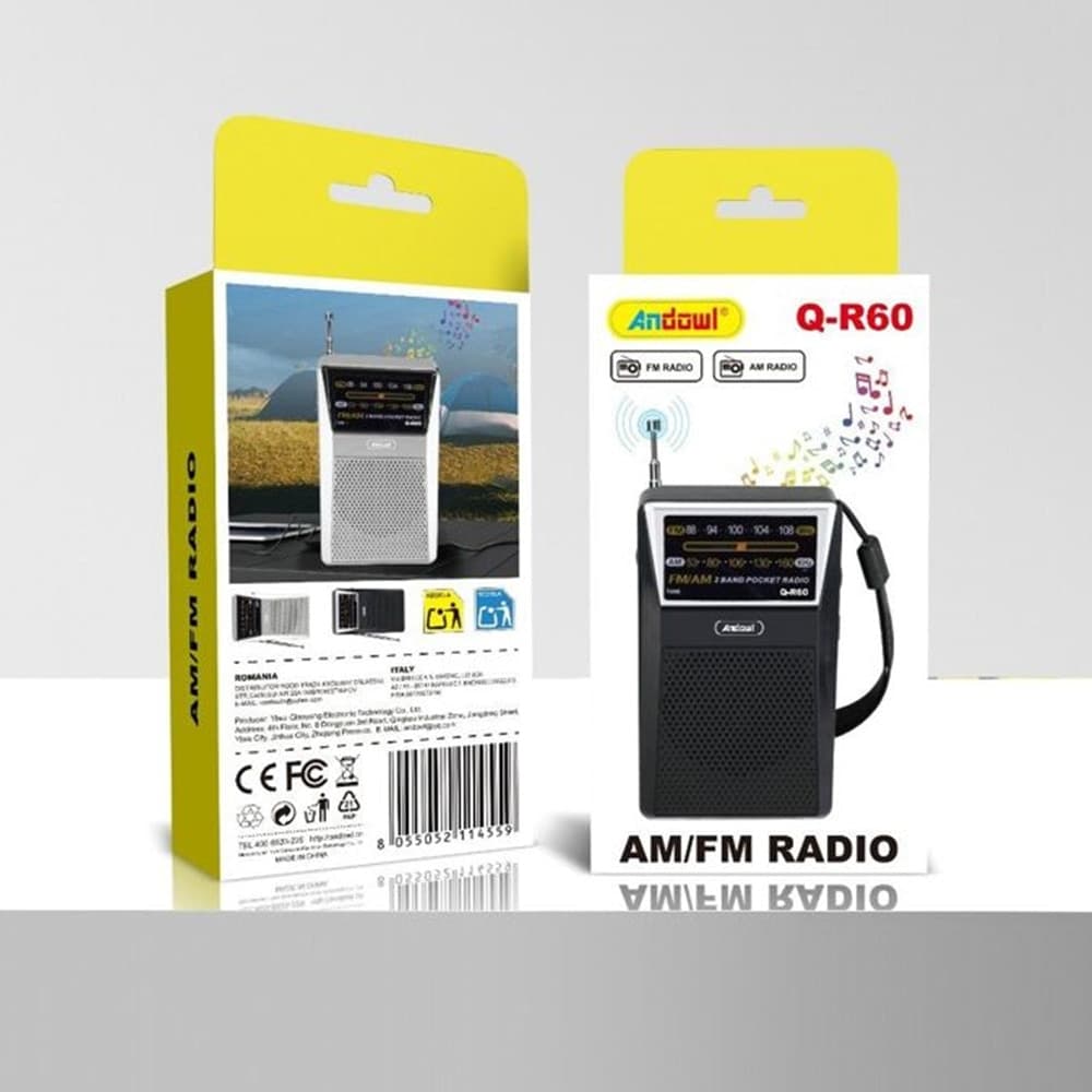 MINI RADIO PORTATILE TASCABILE FUNZIONI AM/FM Q-R60 ANTENNA TELESCOPICA CINTURINO DA POLSO - 2