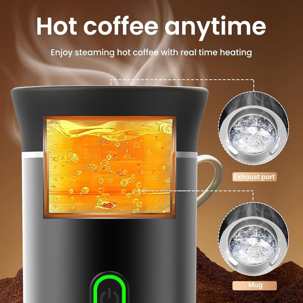 MACCHINA PER CAFFÈ ESPRESSO CAPSULE ELETTRICA PORTATILE 3IN1 RICARICABILE UFFICIO VIAGGI - 9