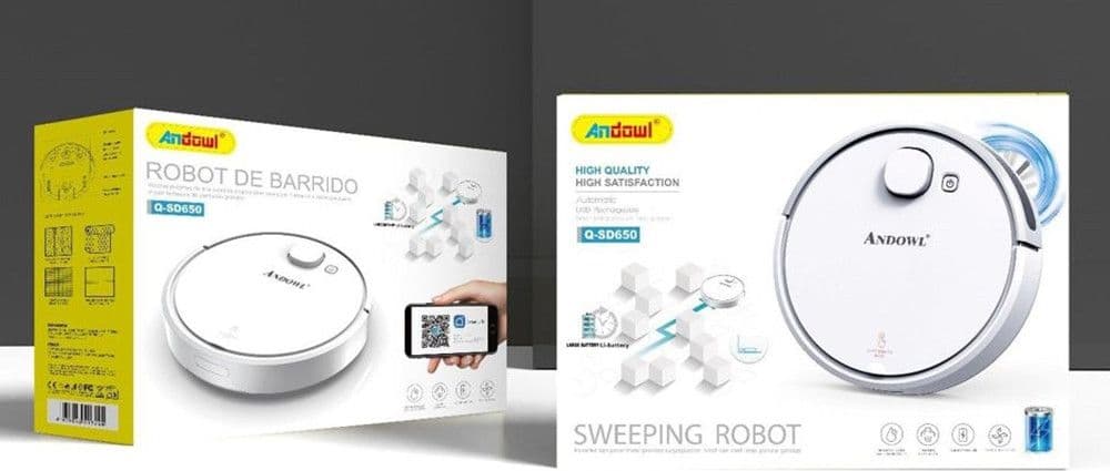 ASPIRAPOLVERE ROBOT SPAZZANTE AUTOMATICO RICARICABILE USB PER PULIZIA CASA BIANCO Q-SD650 - 2