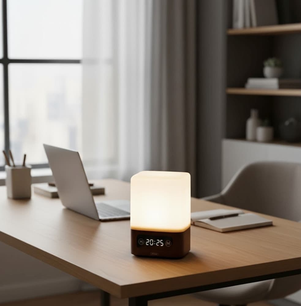 LAMPADA DA TAVOLO A LED CON LUCE NOTTURNA DISPLAY DESIGN ELEGANTE MODERNO Q-LED314 - 4