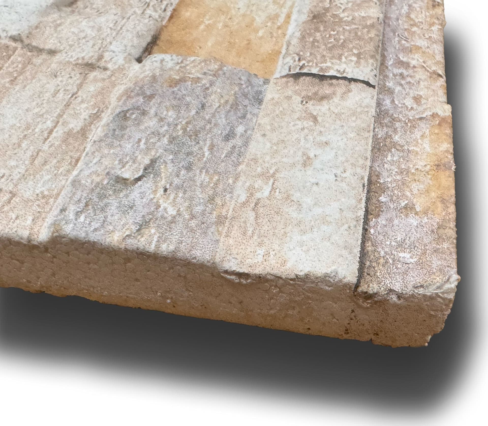 CAPPOTTO esterno - interno isolante in STYROFOAM 3D sp.2cm (120x30cm) con sabbiatura e malta Pietra sbiancata in Pannelli a muro 3D Eternal Parquet - Ariano Irpino, commercioVirtuoso.it