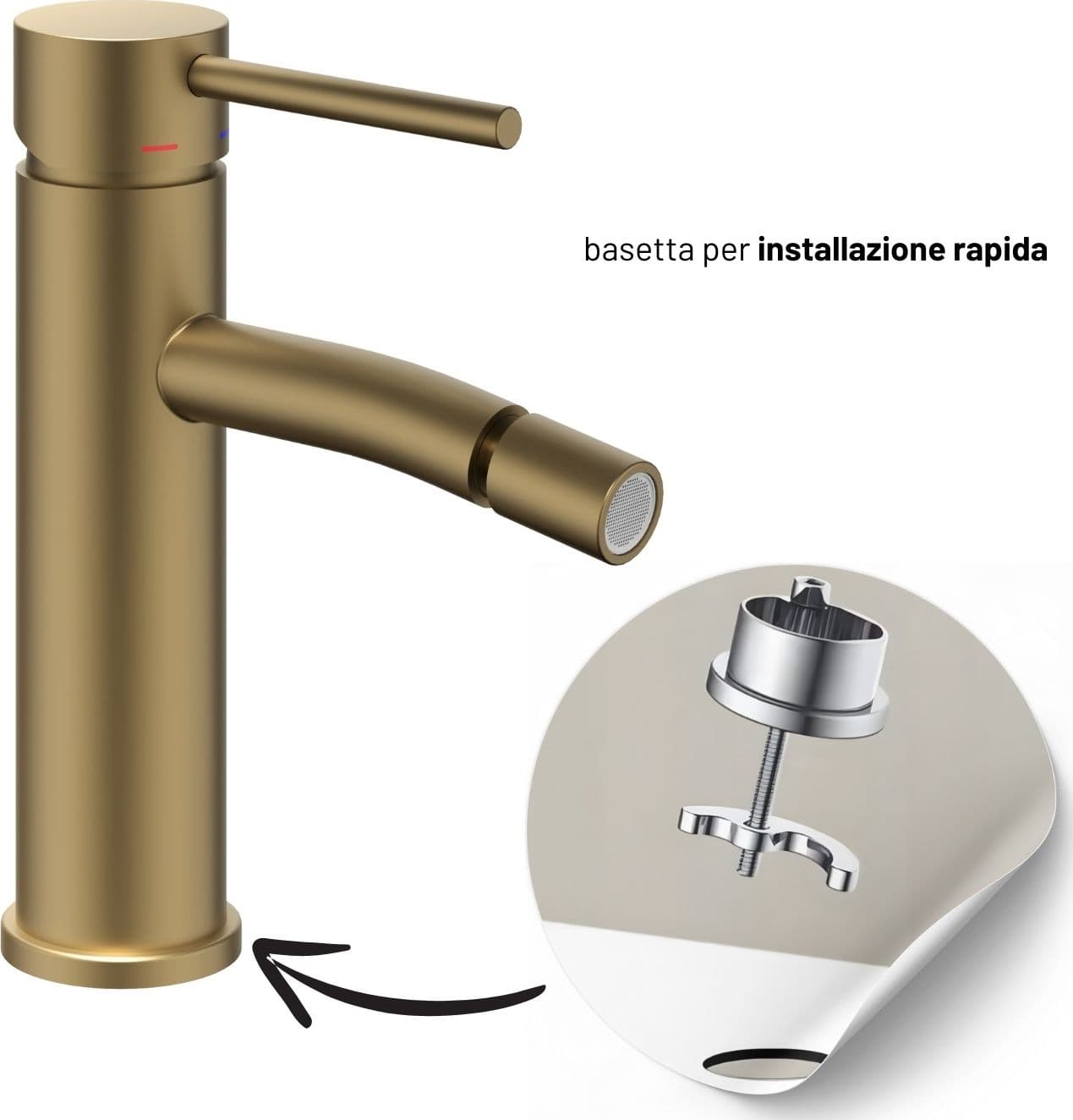 Miscelatore Monocomando Bidet Jazz Installazione Rapida Piletta Click Clack - 18