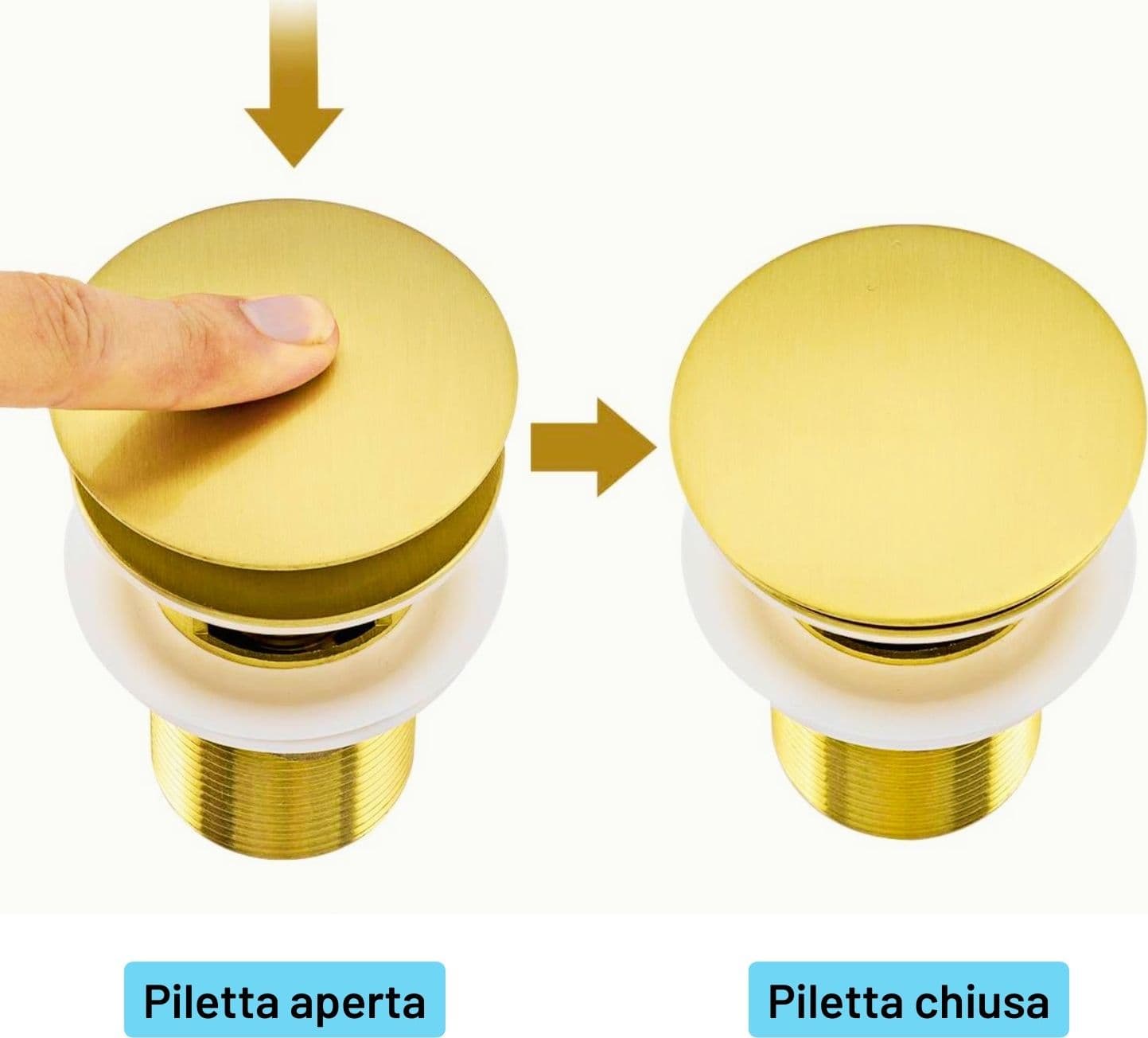 Miscelatore Monocomando Bidet Jazz Installazione Rapida Piletta Click Clack - 24