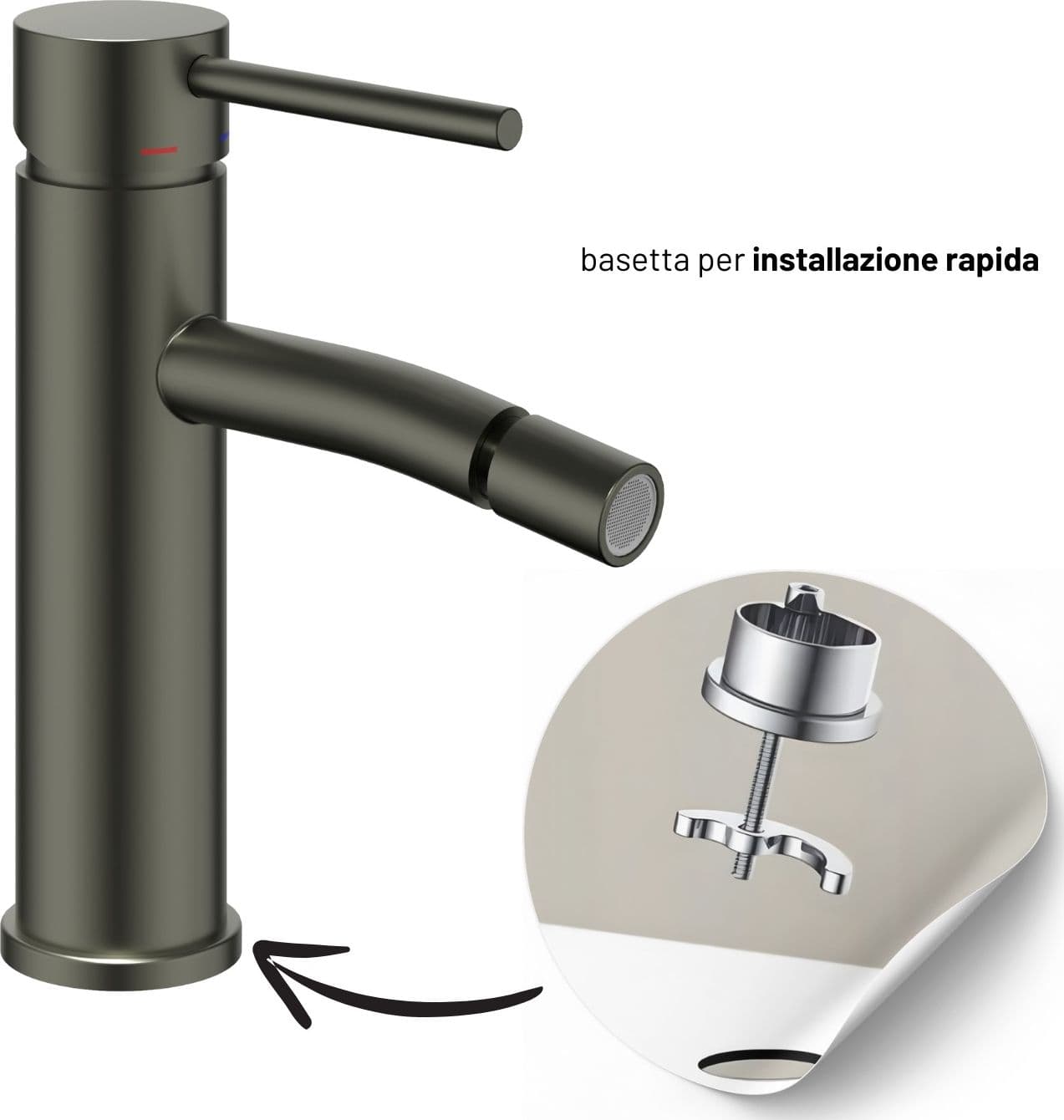 Miscelatore Monocomando Bidet Jazz Installazione Rapida Piletta Click Clack - 10