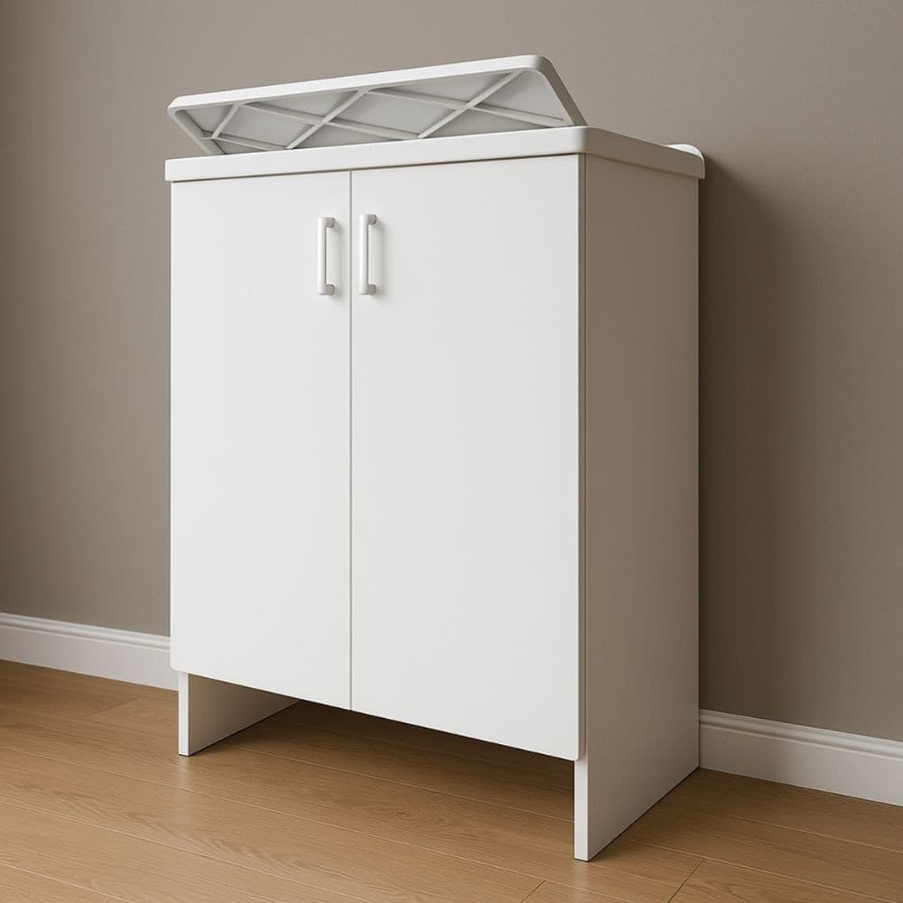 Lavatoio Nobilitato Vasca Resina Asse Lavaggio 45x50x85 cm Doppia Anta 7002AK - 2
