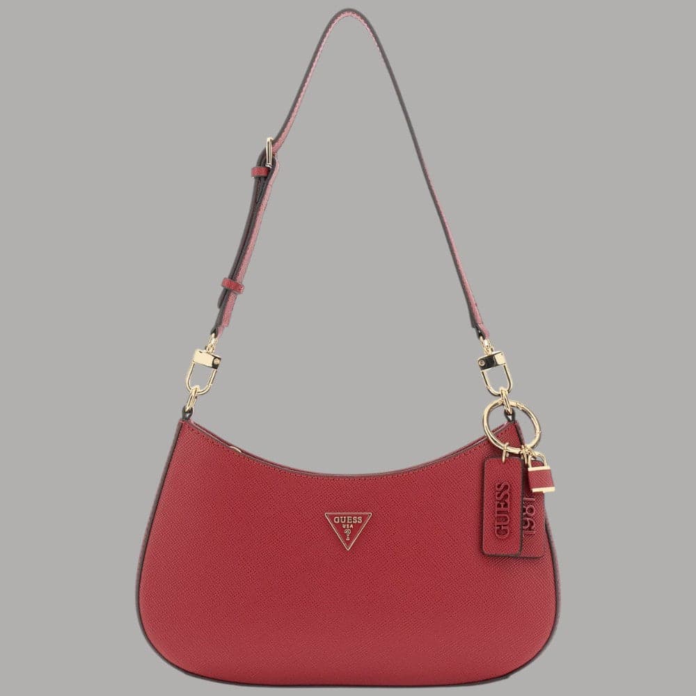 Guess borsa a spalla rossa in saffiano NOELLE HWZG96 72180 GAR - 4