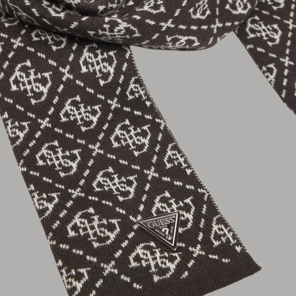 Guess sciarpa marrone da uomo logo 4G M5BZ19 Z0442 FNI3 - 3