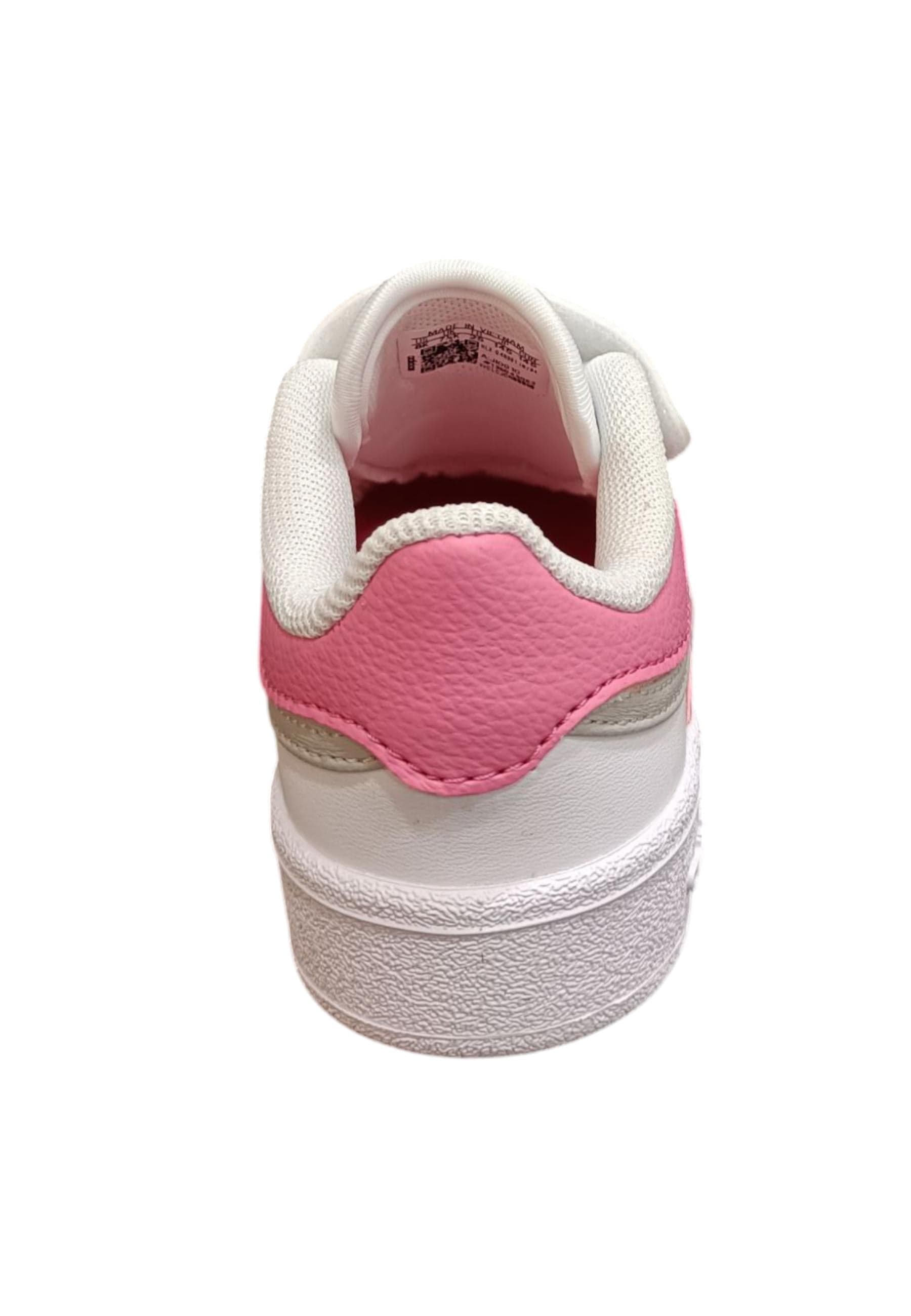 Sneakers bambina Adidas Hoops bianco rosa pelle - Dolcezza sportiva con velcro in Sneaker casual Scarpetteria Gica - Trani, commercioVirtuoso.it