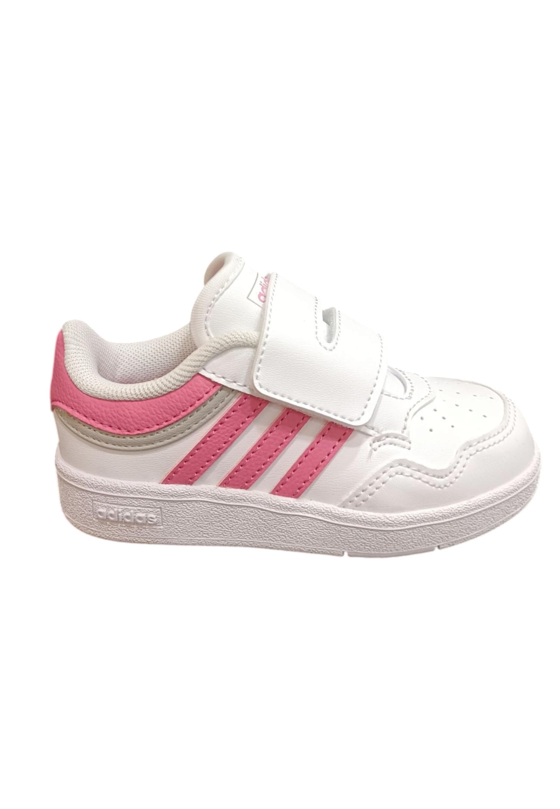 Sneakers bambina Adidas Hoops bianco rosa pelle - Dolcezza sportiva con velcro in Sneaker casual Scarpetteria Gica - Trani, commercioVirtuoso.it