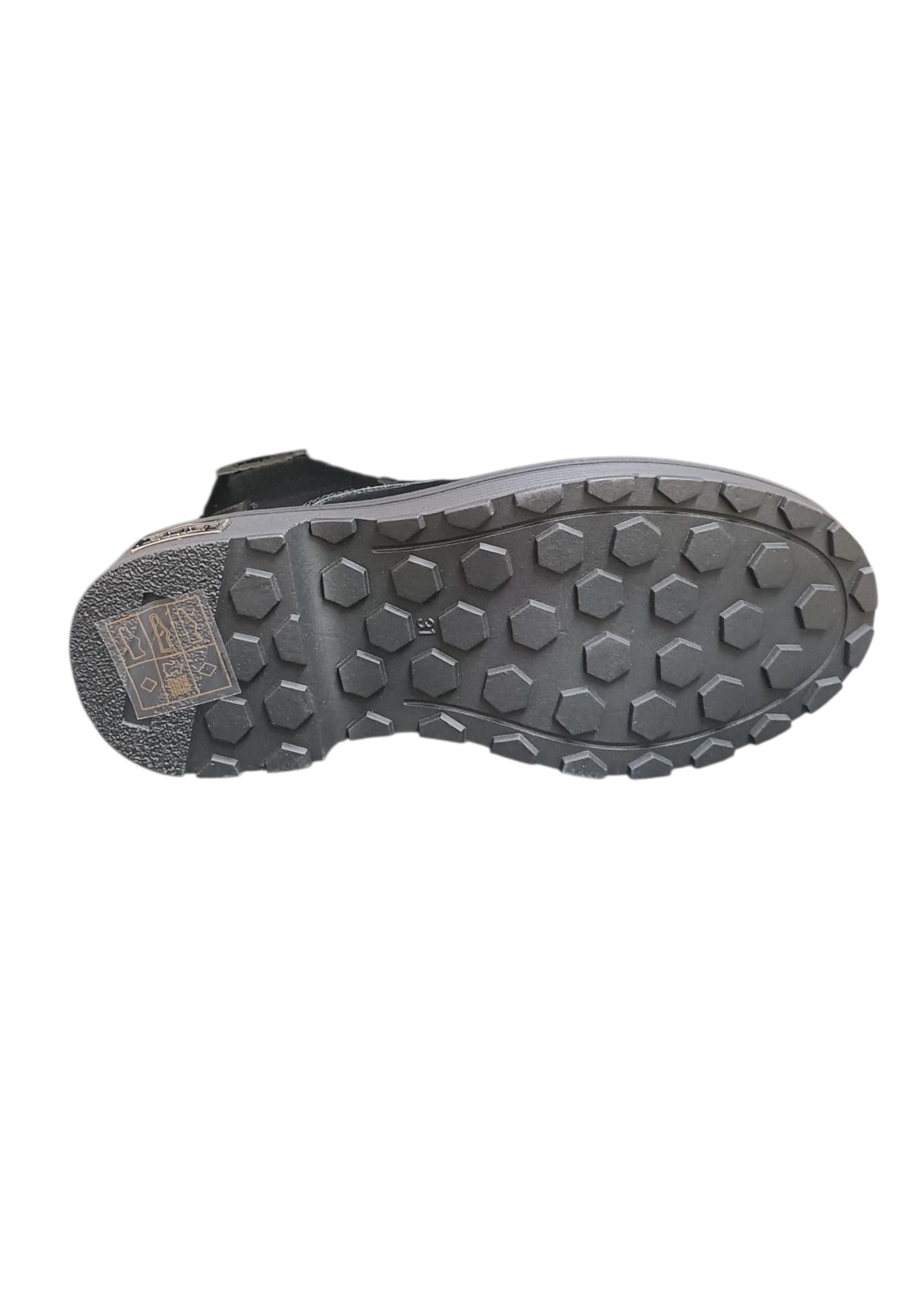 Scarpe anfibio Bambini e ragazzi cult MARTIN nero laccio e zip laterale - 5