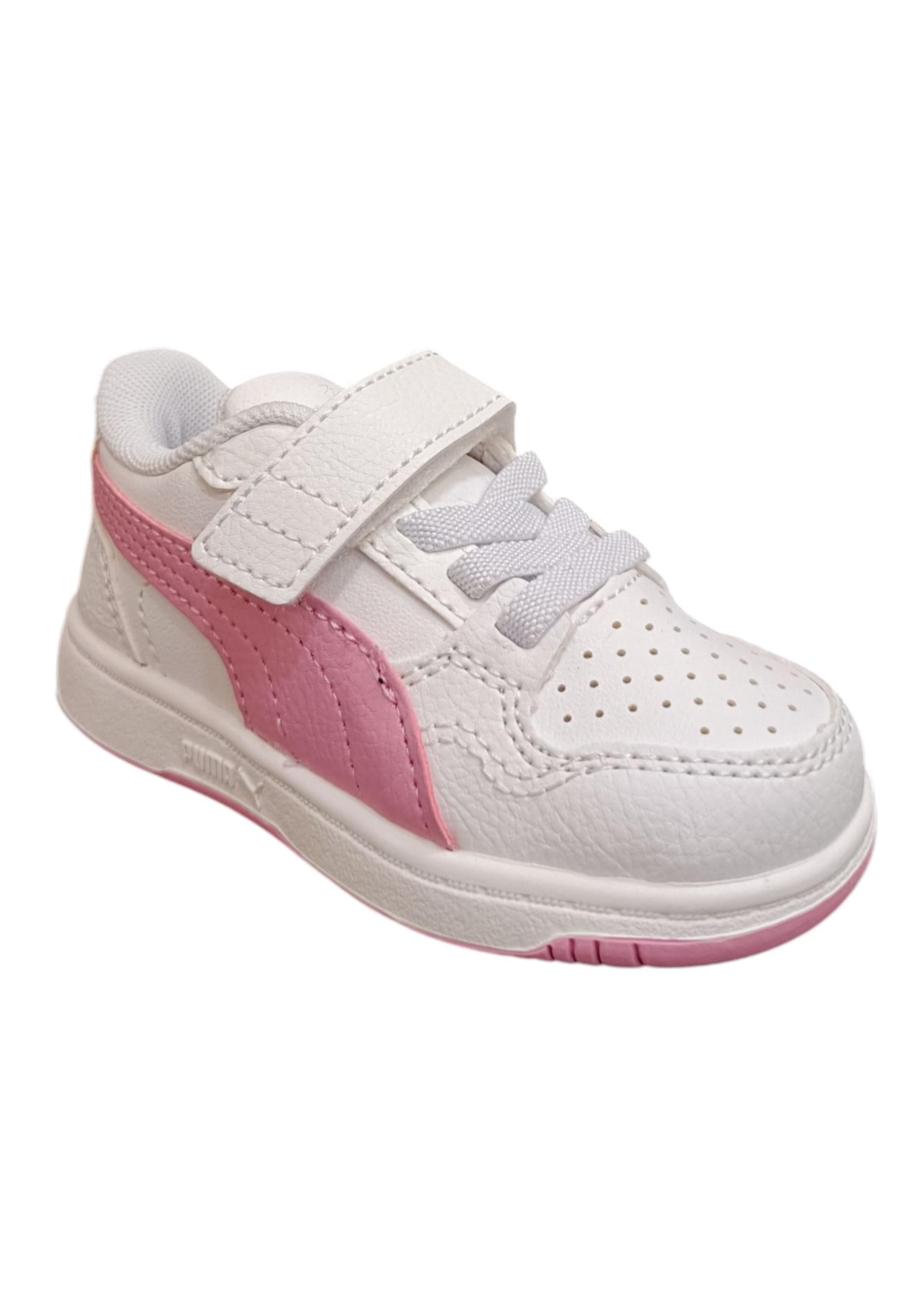 Scarpe sneakers Bambine e ragazze PUMA REBOUND  bianco-rosa laccio elastico e velcro in Ballerine Scarpetteria Gica - Trani, commercioVirtuoso.it