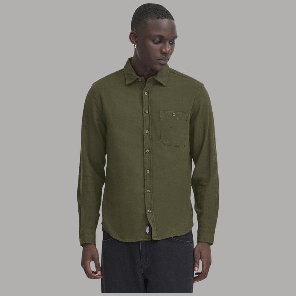 Blend camicia verde in caldo cotone BENT 20718445 - 9