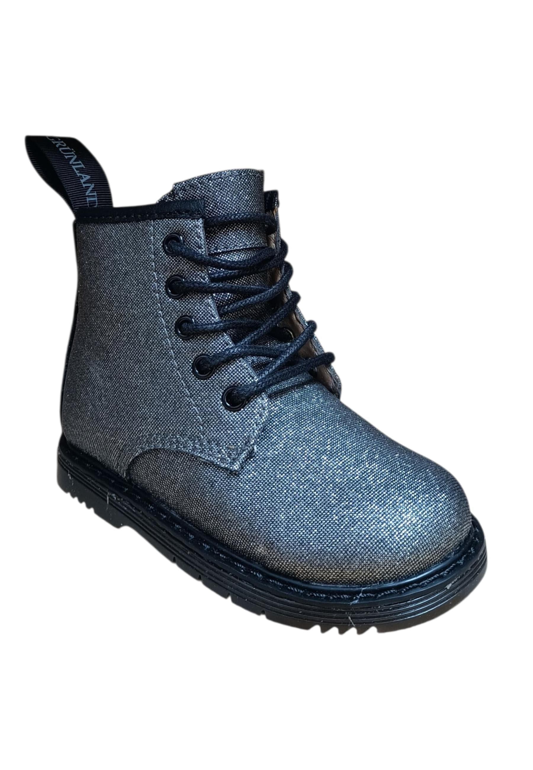 Anfibio bambina Grunland Junior Nill antracite glitter zip laterale urban style in Ballerine Scarpetteria Gica - Trani, commercioVirtuoso.it