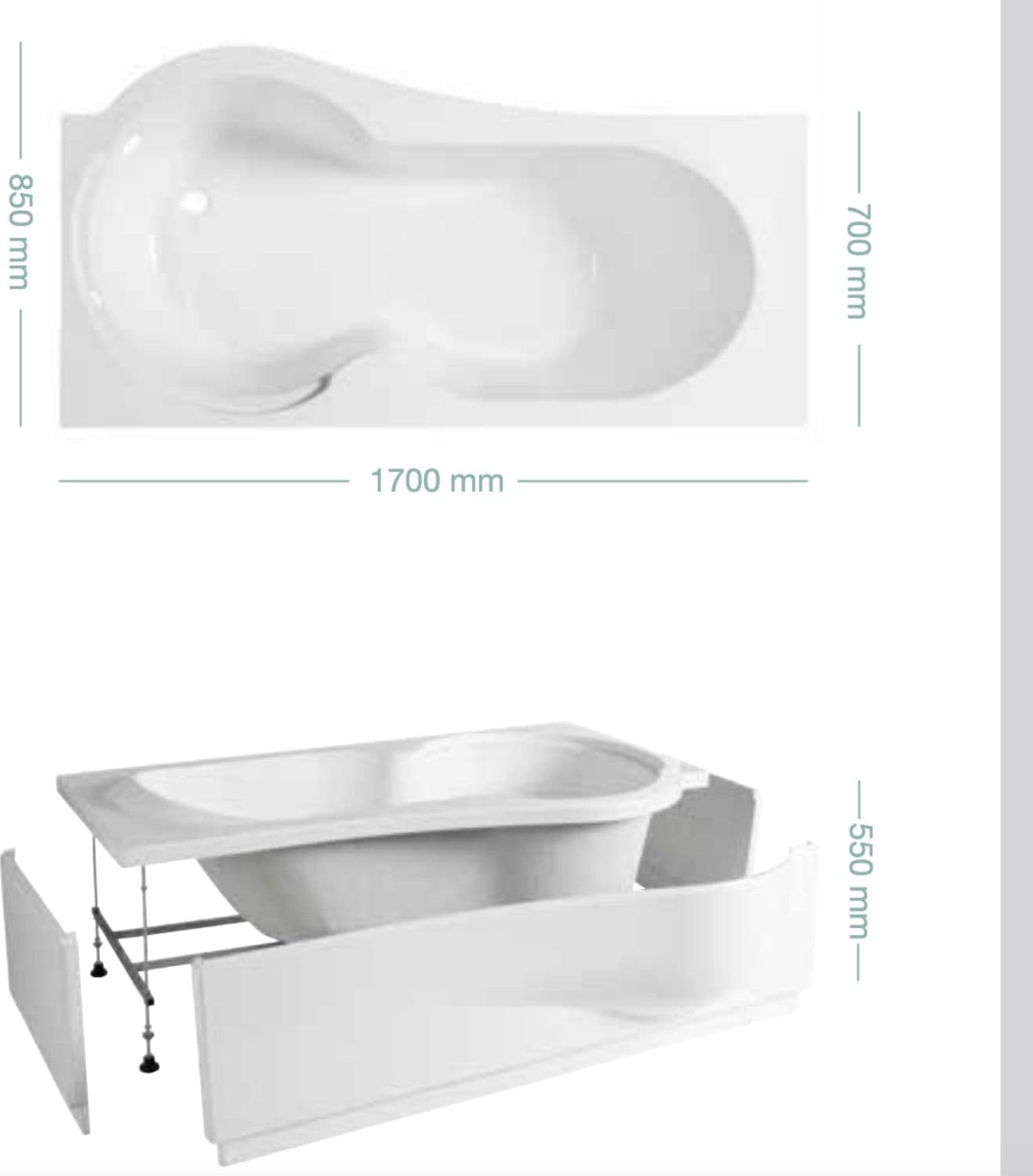 Vasca da bagno Star 170x70cm h550cm - 5