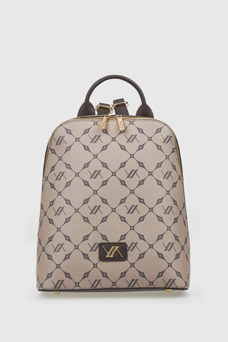 VERDE FASHION | Zaino ecopelle con stampa geometrica logo - 5