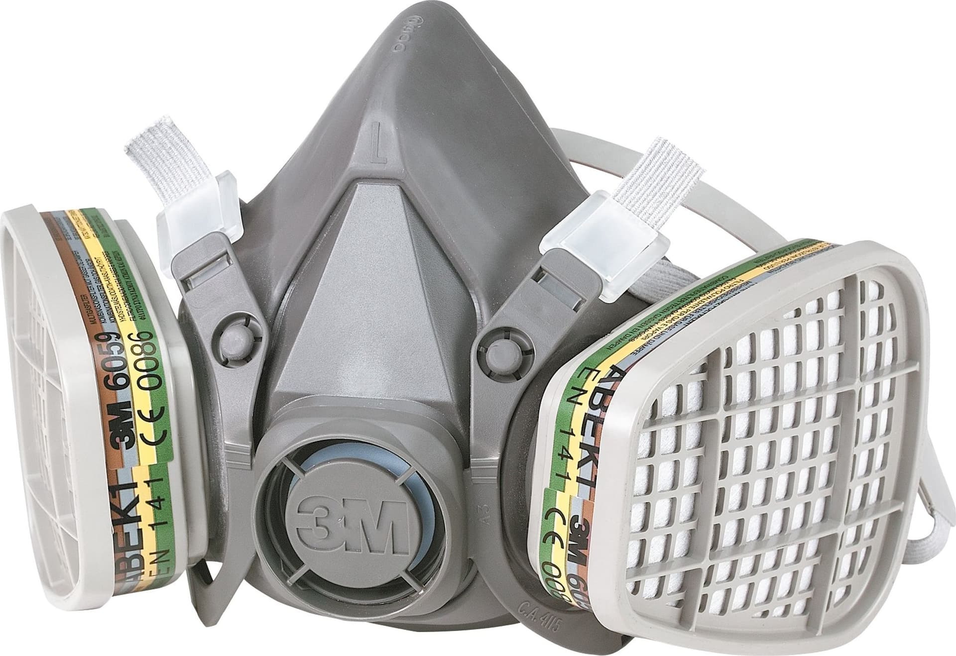 Semimaschera Riutilizzabile 6300 L Ipoallergenica con Musetto con Attacco 2 Filtri 3M - 3