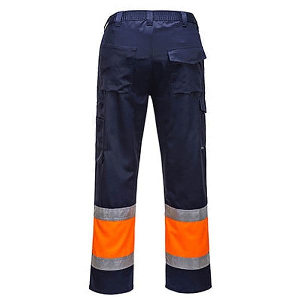 Pantalone Combat Bicolore Alta Visibilità E049 Arancione/Navy Portwest - 2