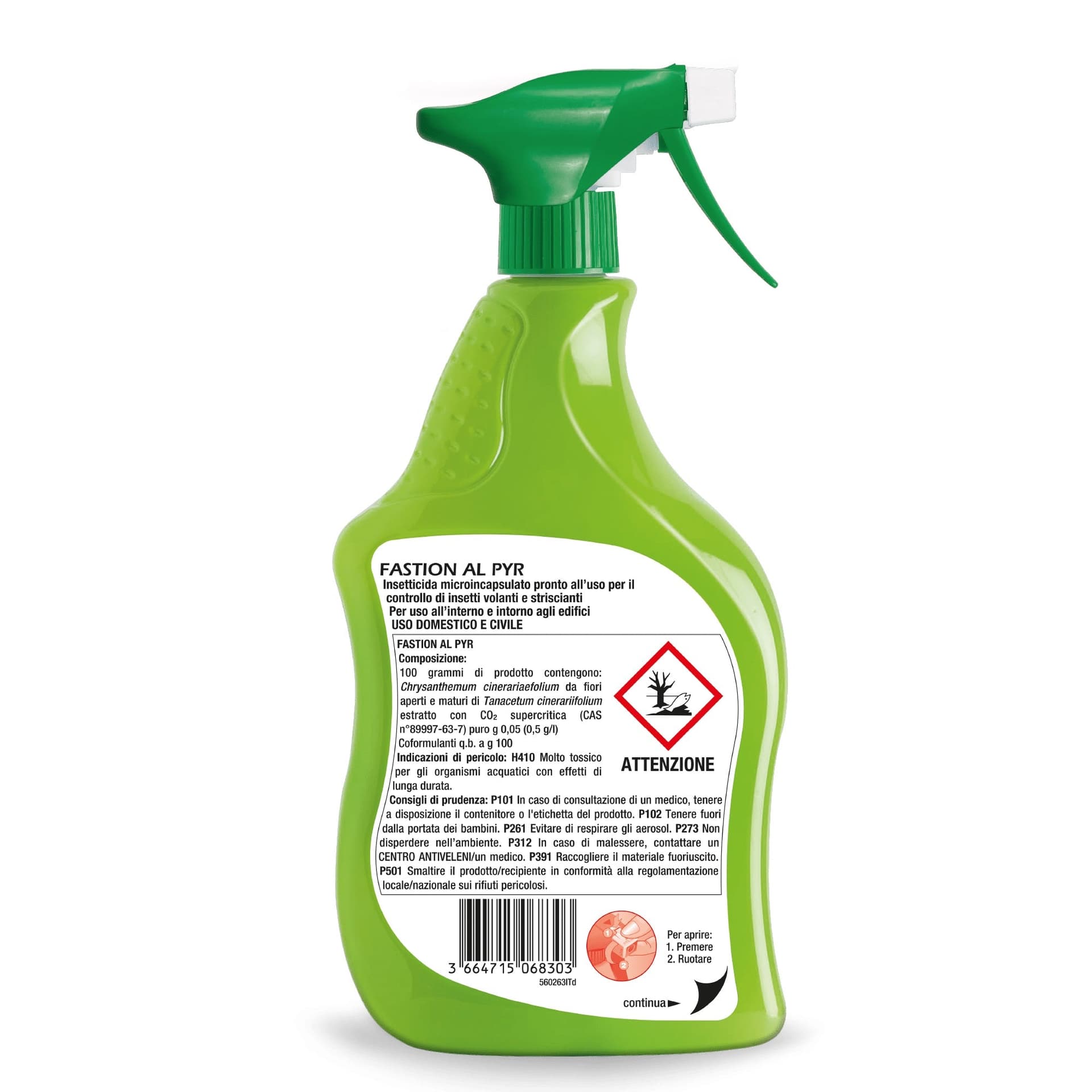 Fastion AL PYR ml 750 Insetticida Microincapsulato per il Controllo di insetti Volanti e Striscianti Spray Pronto Uso SBM - 3