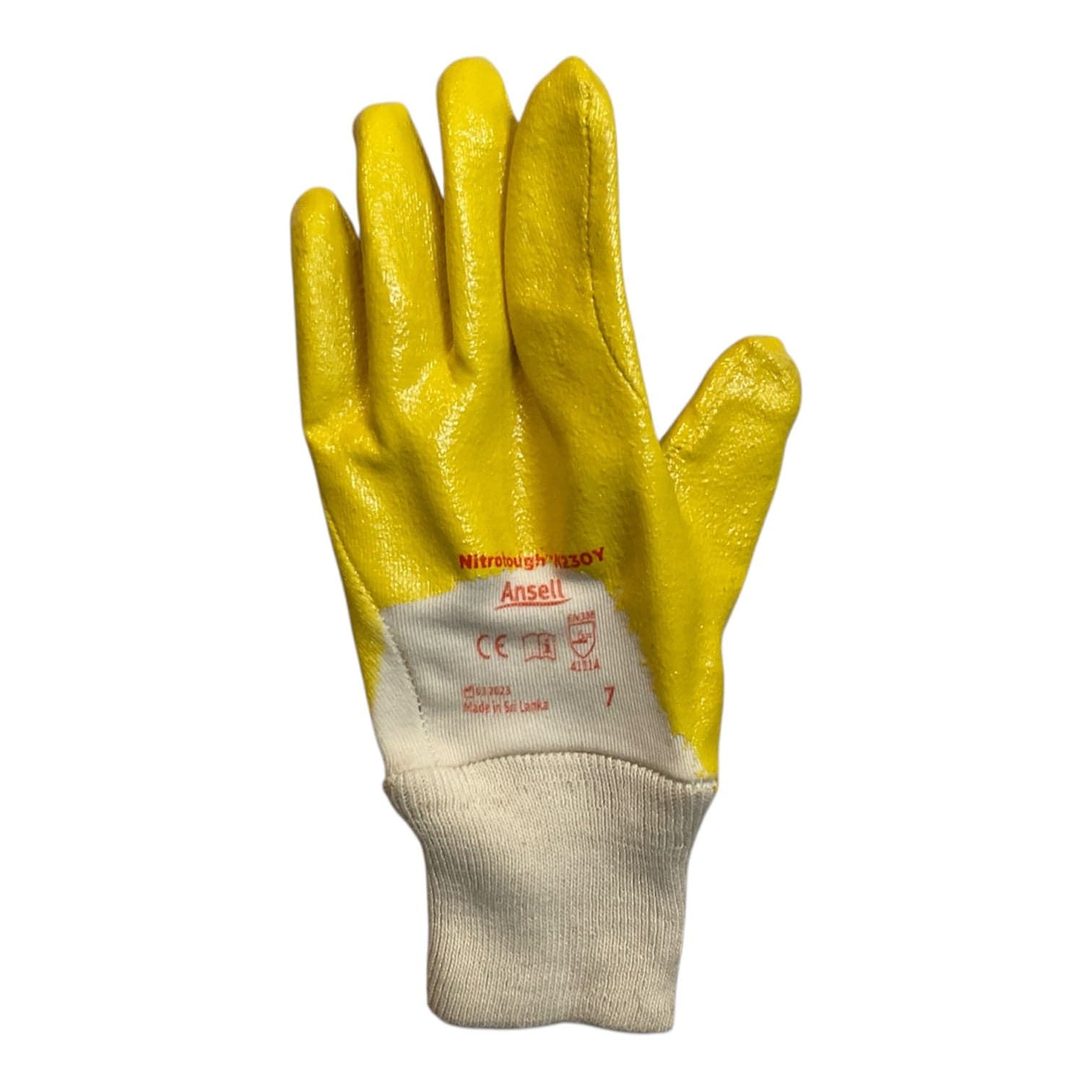 Guanti Nitrile Nitrotough N230Y con Polsino in Maglia Elasticizzato Ansell - 5