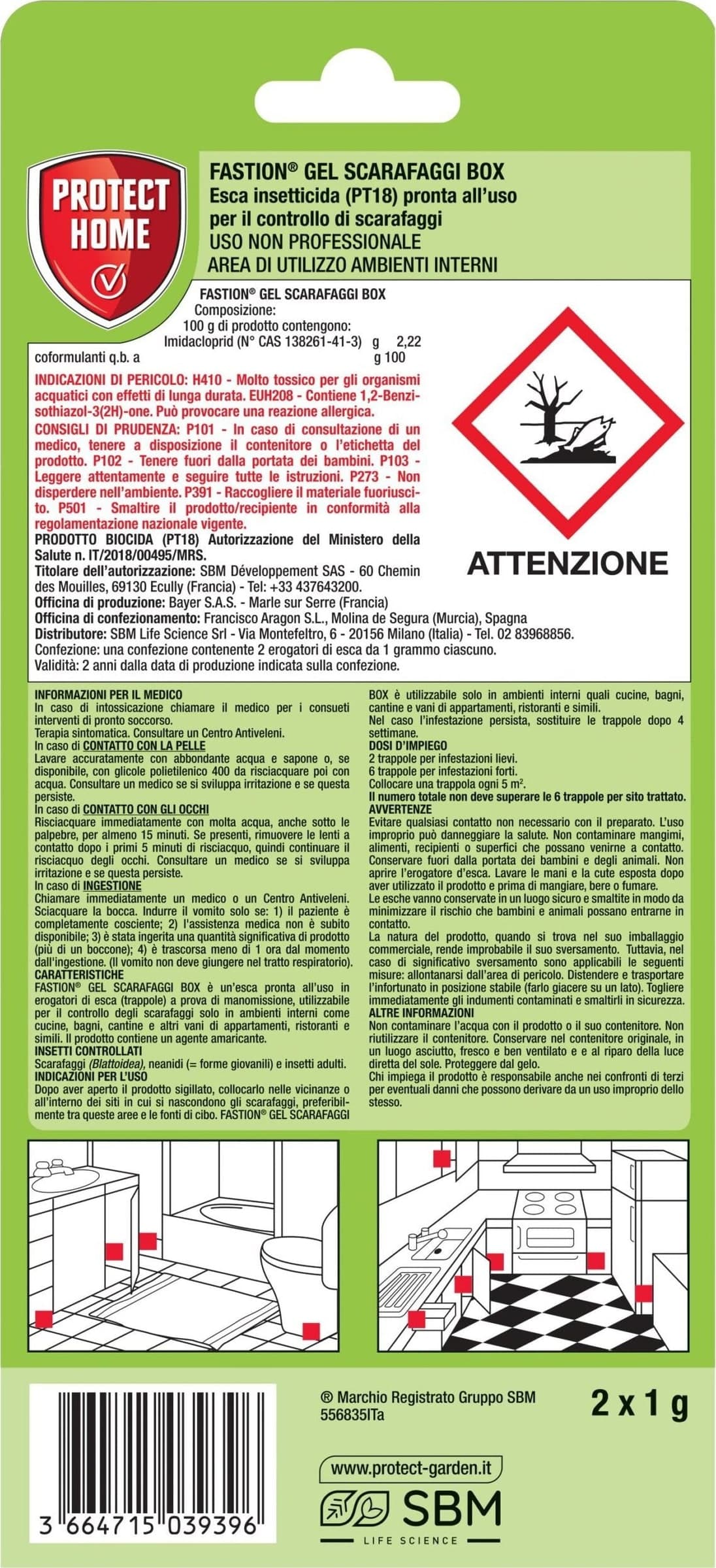 Fastion Gel Scarafaggi Box Esca Insetticida cf.2 Box Trappola Esca Pronto Uso SBM in Blatte Taliachicce.it - Milazzo, commercioVirtuoso.it