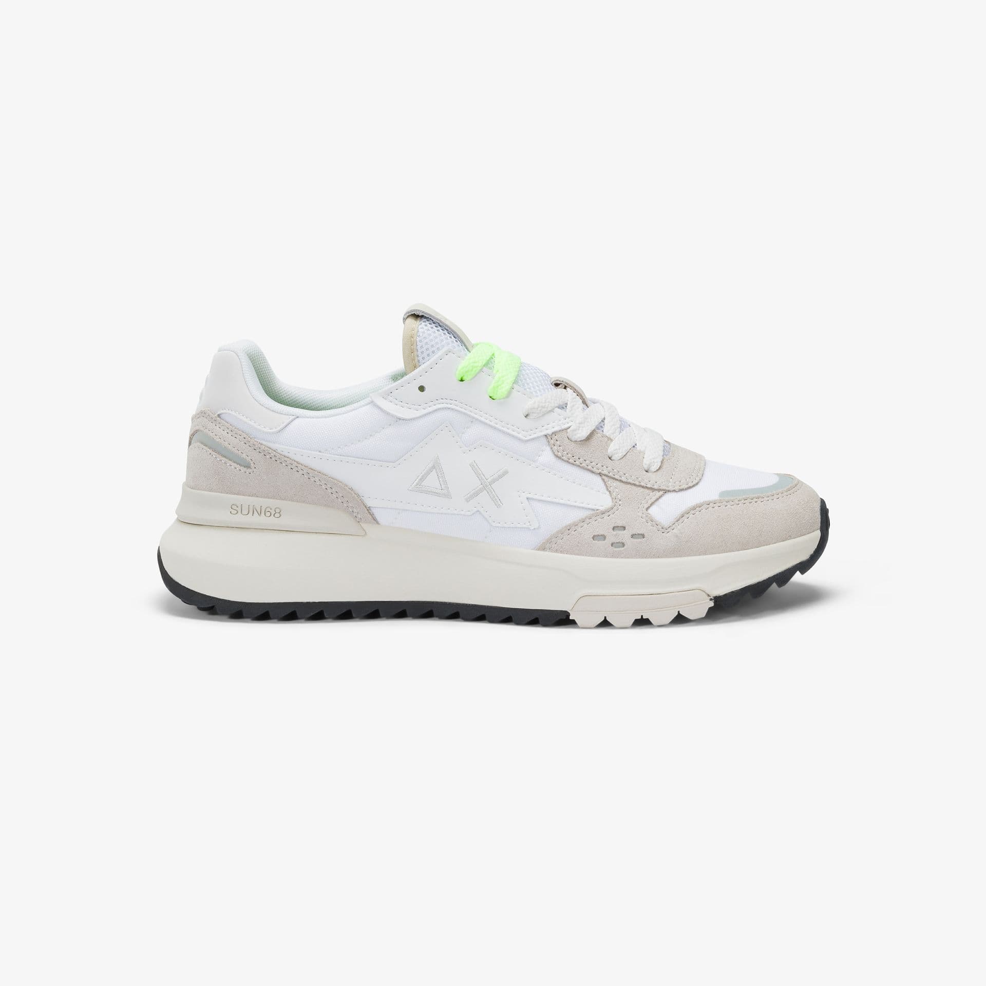 SUN68 Sneakers Uomo art. Z45121 in Nylon/Suede Bianco Panna - 6