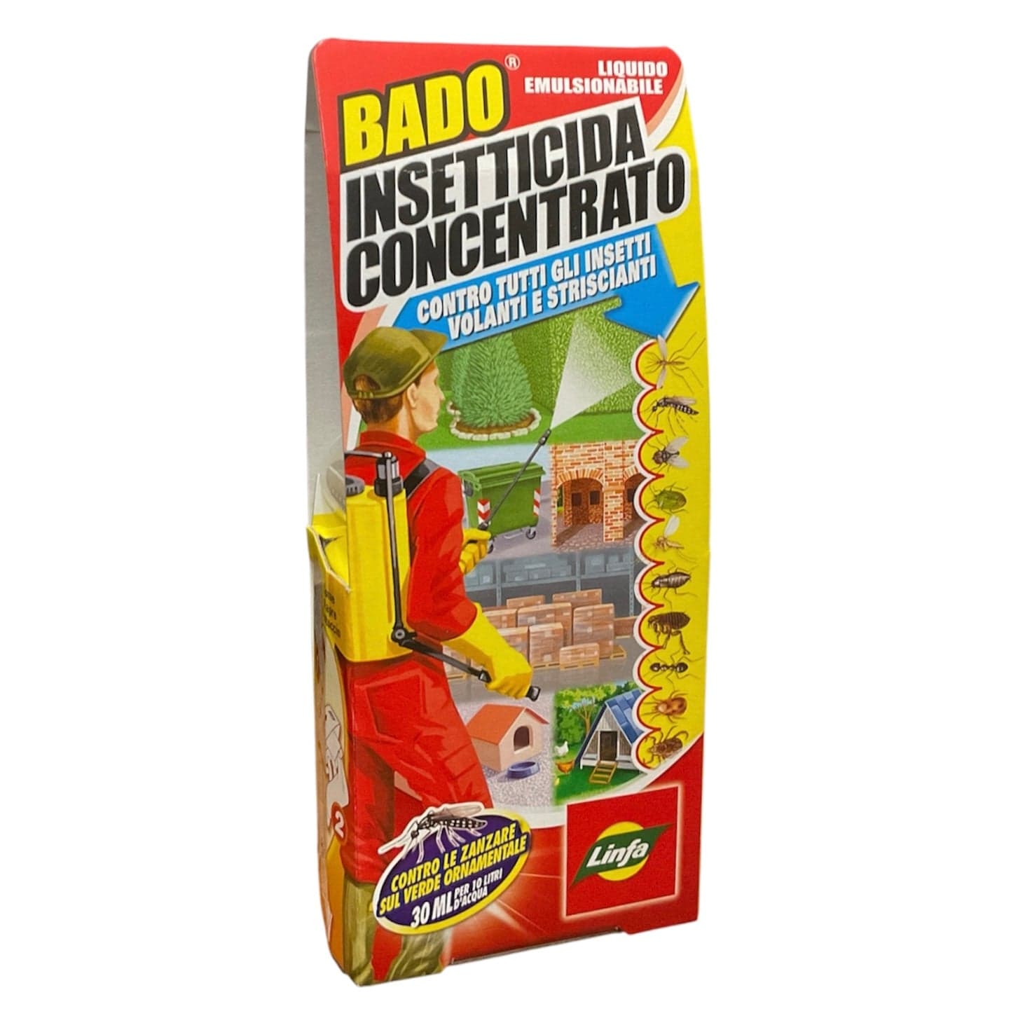 Bado Insetticida Concentrato ml 100 Contro Tutti gli Insetti Volanti e Striscianti Linfa