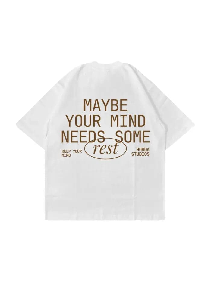 T-Shirt Bianca Rest Boxy Fit 100% Cotone | Horda Brand - 5