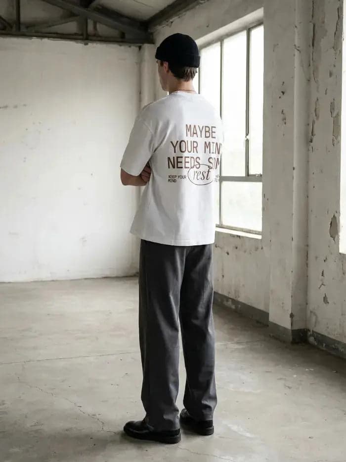 T-Shirt Bianca Rest Boxy Fit 100% Cotone in T-shirt HORDA BRAND - Foiano Della Chiana, commercioVirtuoso.it