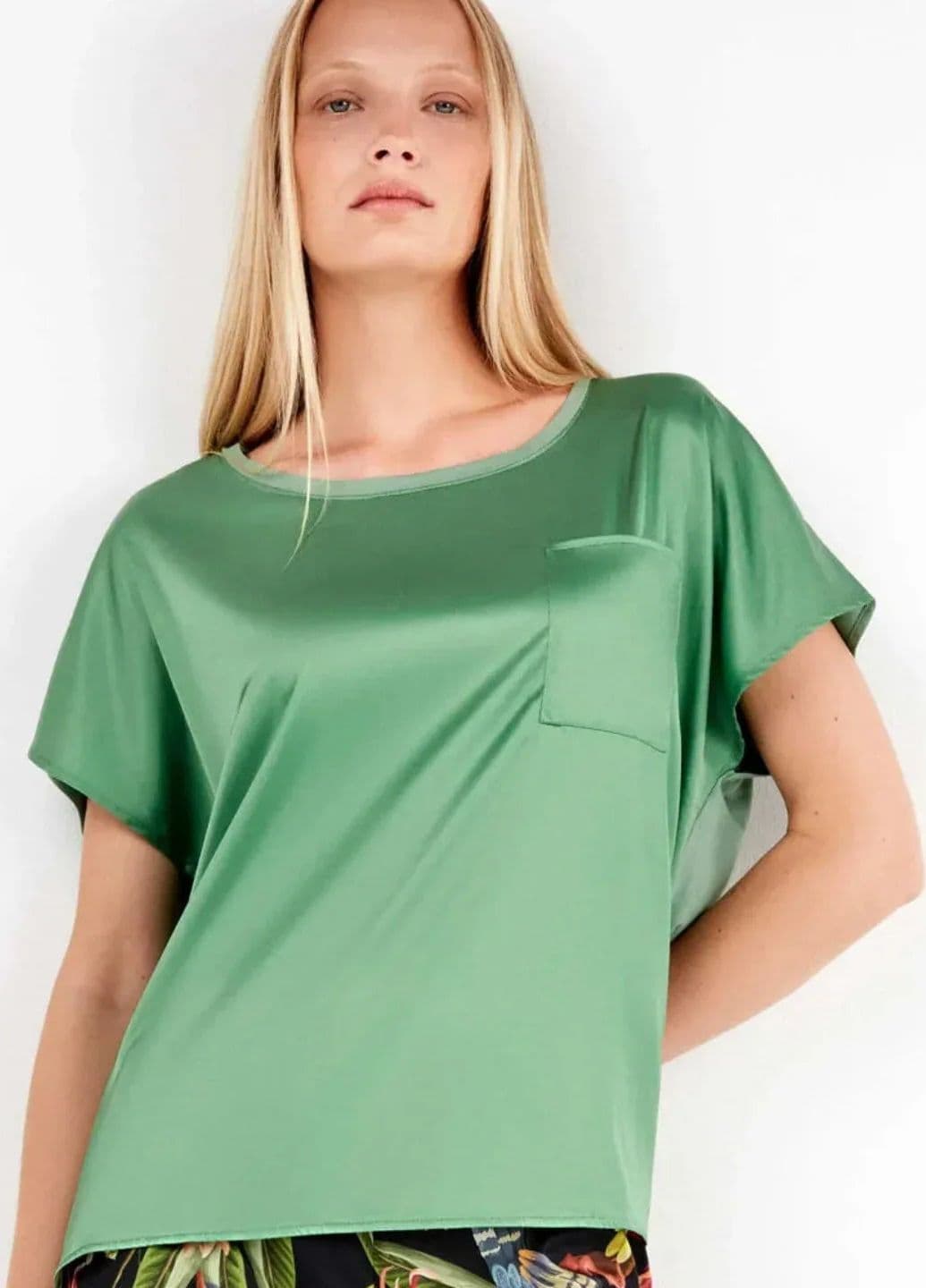 Pigiama Donna Gisela 2/20297U – Completo Satinato Lampone o Smeraldo in Raso e Viscosa - 5