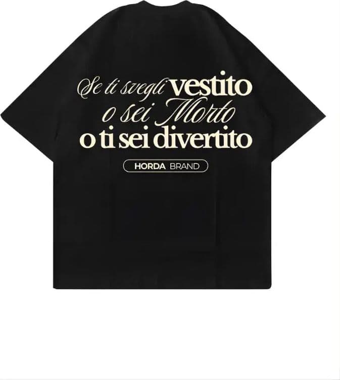 T-Shirt Nera Wakeup 100% Cotone Made in Italy - Premium - 3