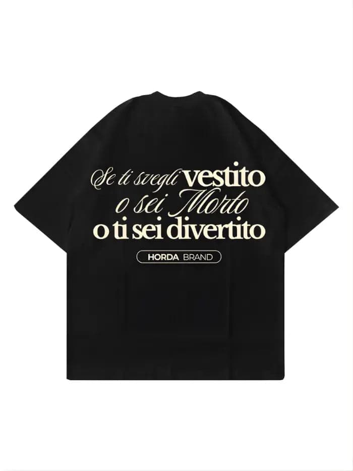 T-Shirt Nera Wakeup 100% Cotone Made in Italy - Premium - 3