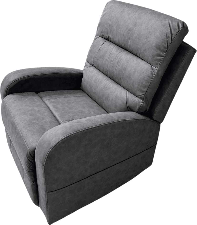 Poltrona "Phoenix" con recliner manuale e rivestimento in tessuto grigio per interno in Poltrone Decor Space - Altamura, commercioVirtuoso.it