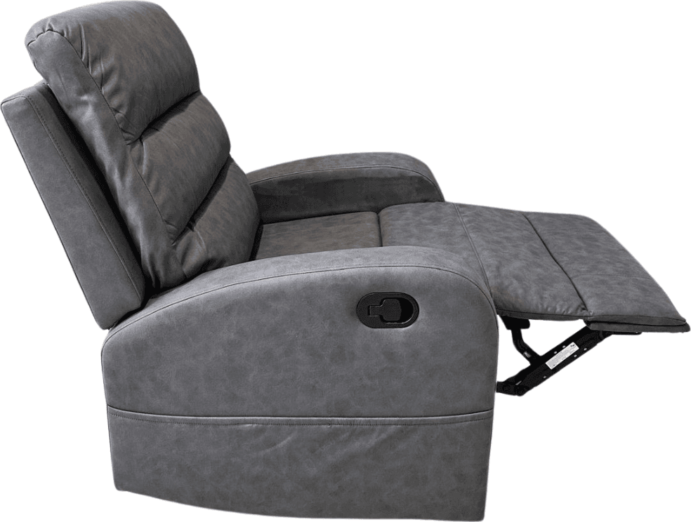 Poltrona "Phoenix" con recliner manuale e rivestimento in tessuto grigio per interno in Poltrone Decor Space - Altamura, commercioVirtuoso.it