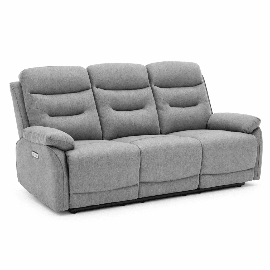 Divano "Andromeda" con doppio recliner elettrico e rivestimento in tessuto grigio per interno - 33
