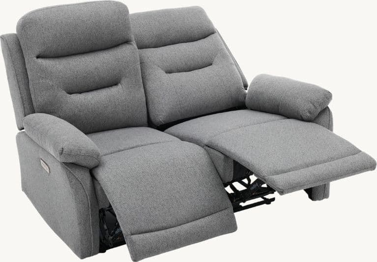 Divano "Andromeda" con doppio recliner elettrico e rivestimento in tessuto grigio per interno in Divani Decor Space - Altamura, commercioVirtuoso.it