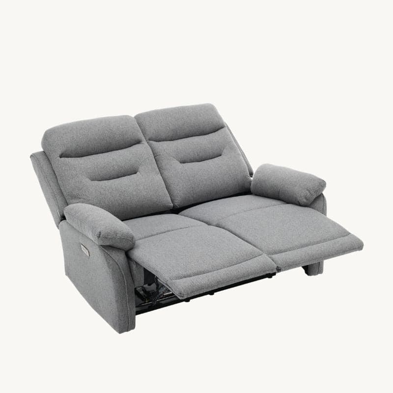 Divano "Andromeda" con doppio recliner elettrico e rivestimento in tessuto grigio per interno in Divani Decor Space - Altamura, commercioVirtuoso.it