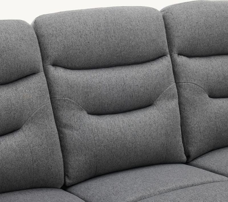 Divano "Andromeda" con doppio recliner elettrico e rivestimento in tessuto grigio per interno in Divani Decor Space - Altamura, commercioVirtuoso.it