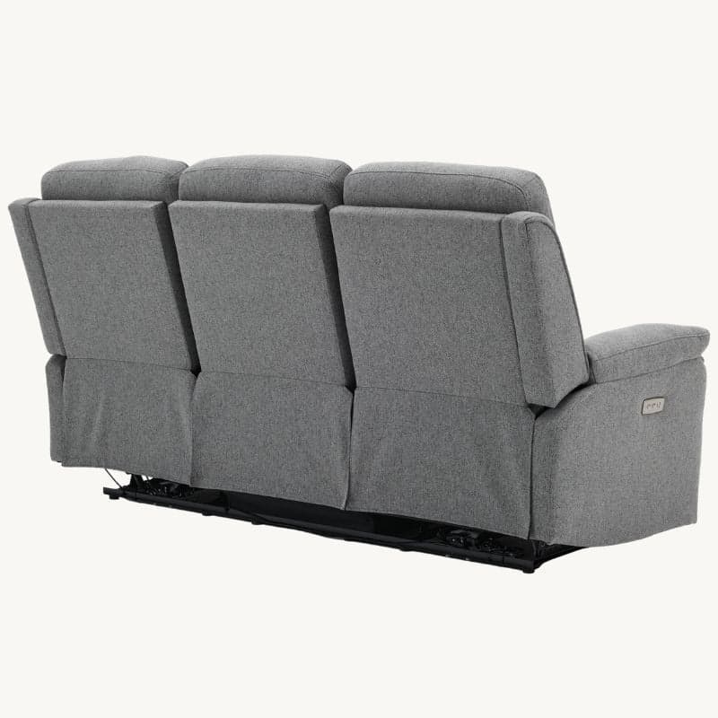 Divano "Andromeda" con doppio recliner elettrico e rivestimento in tessuto grigio per interno - 21