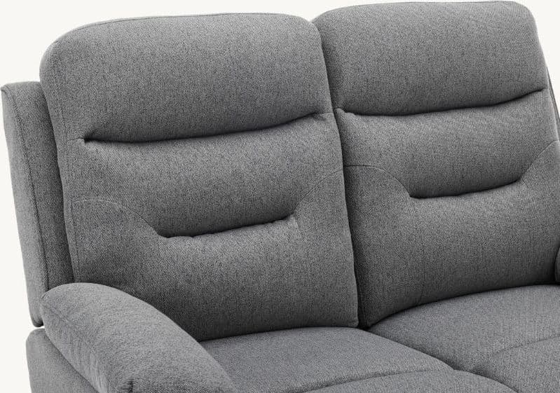 Divano "Andromeda" con doppio recliner elettrico e rivestimento in tessuto grigio per interno in Divani Decor Space - Altamura, commercioVirtuoso.it