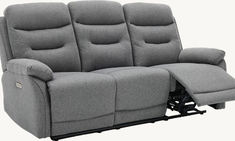 Divano "Andromeda" con doppio recliner elettrico e rivestimento in tessuto grigio per interno - 23