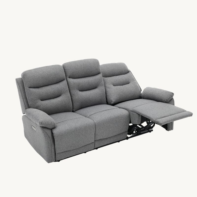 Divano "Andromeda" con doppio recliner elettrico e rivestimento in tessuto grigio per interno - 24