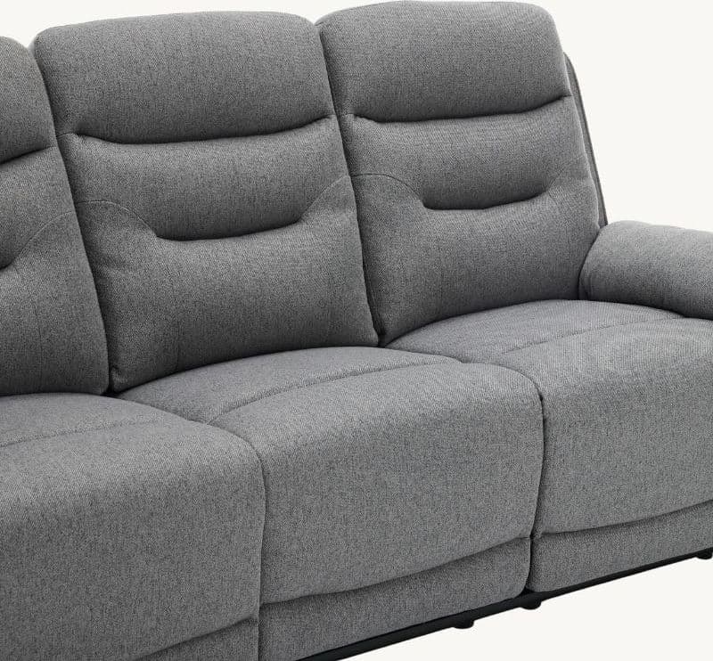 Divano "Andromeda" con doppio recliner elettrico e rivestimento in tessuto grigio per interno - 25