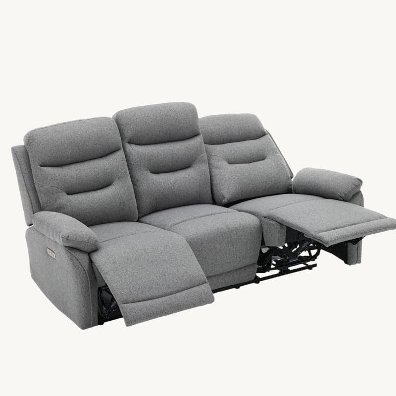 Divano "Andromeda" con doppio recliner elettrico e rivestimento in tessuto grigio per interno - 27