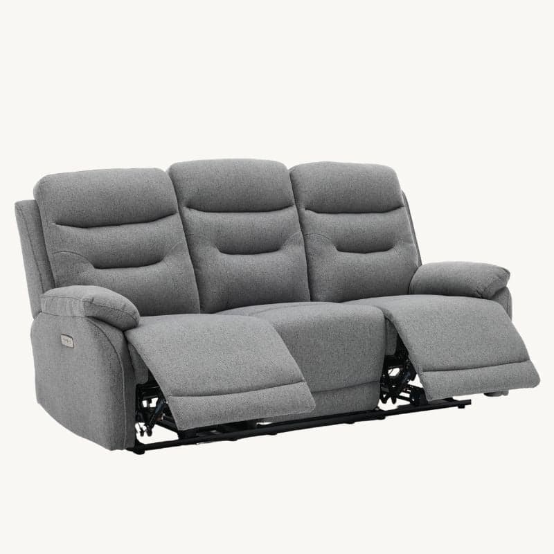 Divano "Andromeda" con doppio recliner elettrico e rivestimento in tessuto grigio per interno - 28