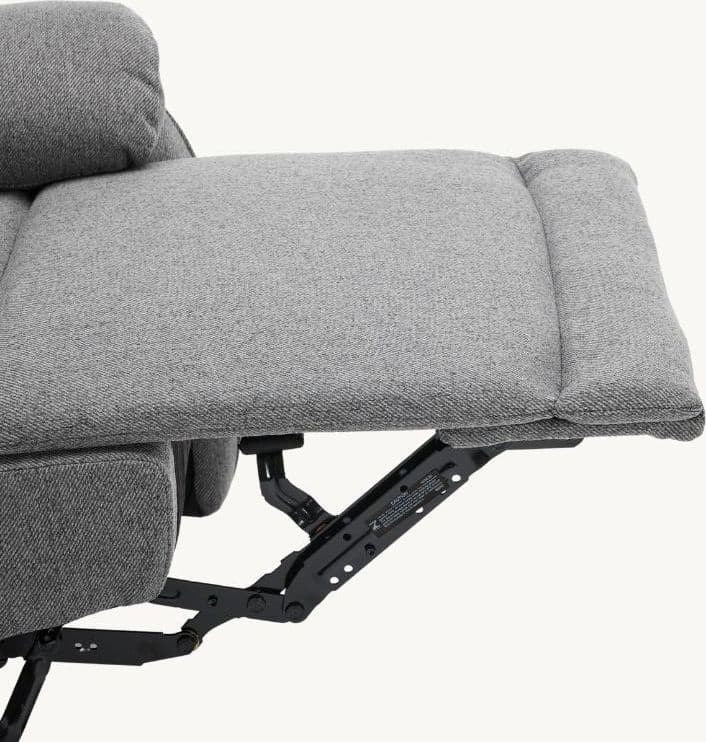 Divano "Andromeda" con doppio recliner elettrico e rivestimento in tessuto grigio per interno in Divani Decor Space - Altamura, commercioVirtuoso.it