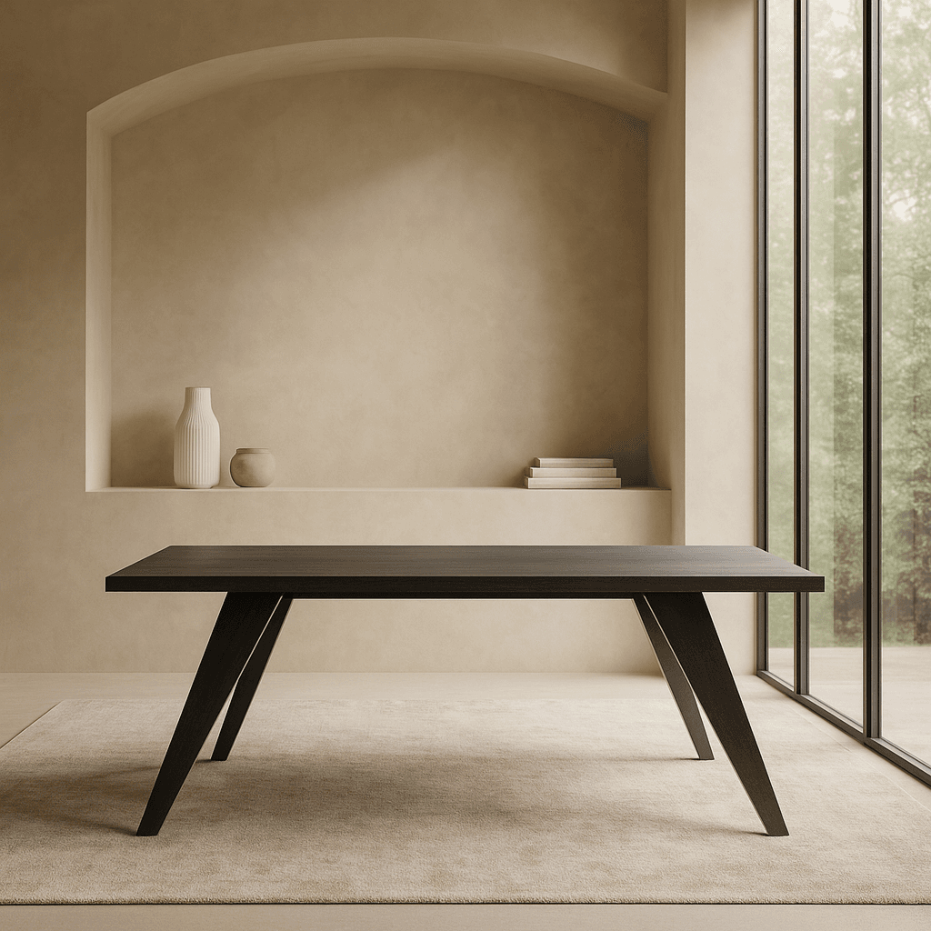 Tavolo "Kepler 22" con gambe e piano in finitura piombo per arredo interno 180 x 90 x h 78 cm in Tavoli da sala da pranzo Decor Space - Altamura, commercioVirtuoso.it