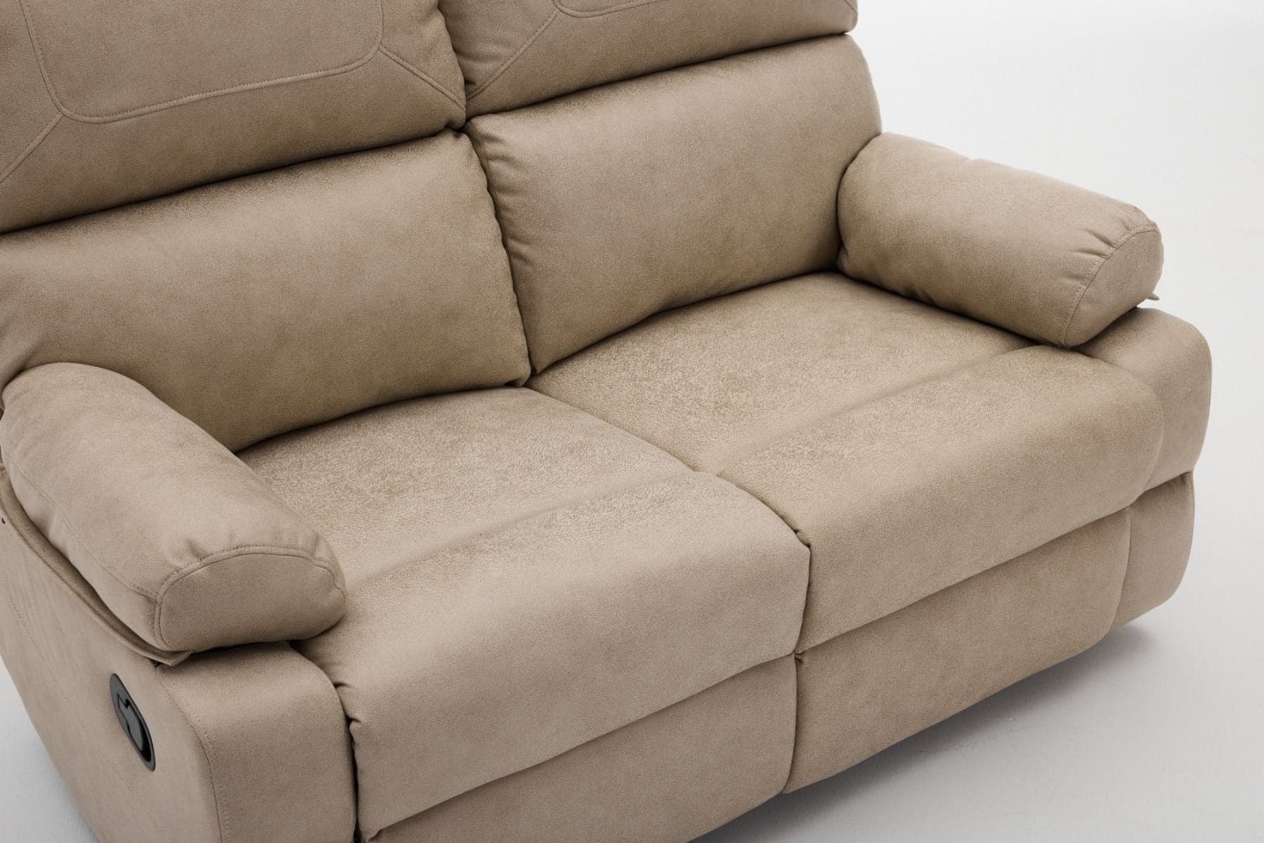 Divano "Cassiopeia" con doppio recliner manuale e rivestimento in tessuto per interno in Divani Decor Space - Altamura, commercioVirtuoso.it